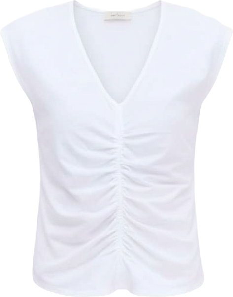 Women's Cap Sleeve Ruched Cotton V-Neck T-Shirt, Macy's Exclusive