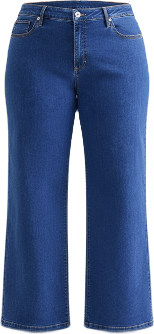 Plus Size High-Rise Wide-Leg 5 Pocket Jeans, Macy's Exclusive