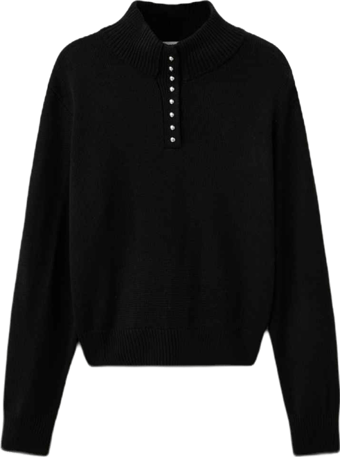 Women's Perkins-Neck Button Sweater