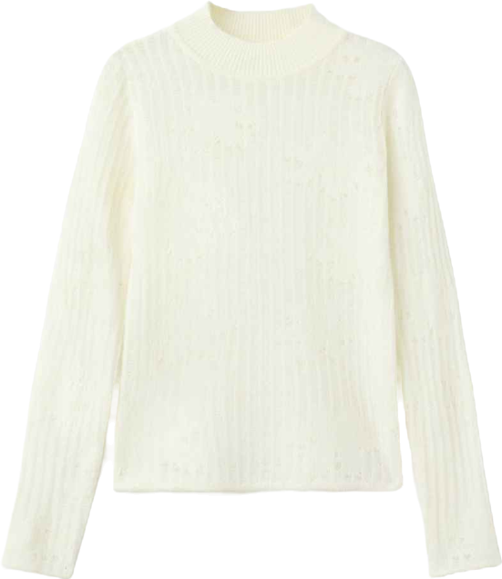 Women's Openwork Knitted Floral Sweater