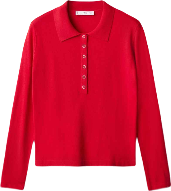 Women's Long-Sleeved Polo-Neck Sweater