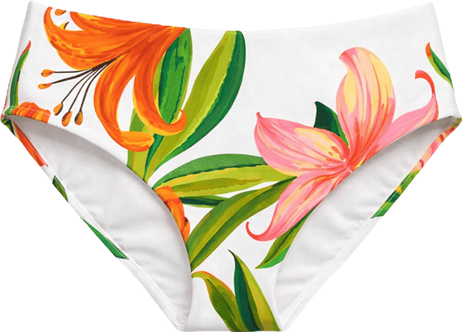 Women's Jungle Blossoms Mid Rise Swim Bottoms