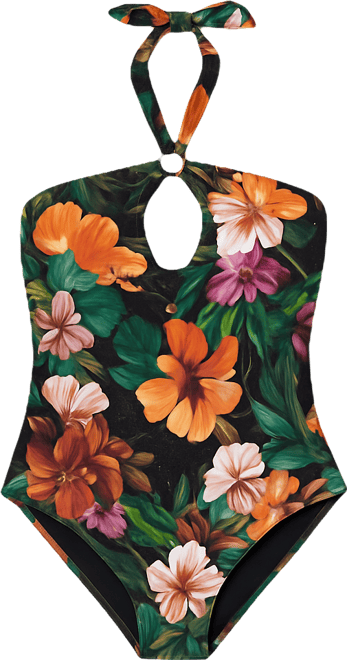 Women's Tropical Hideaway Keyhole One-Piece Swimsuit