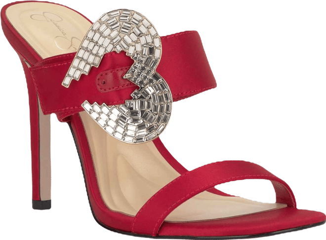 Women's Orrieta Heart Buckle Slip On Dress Sandals