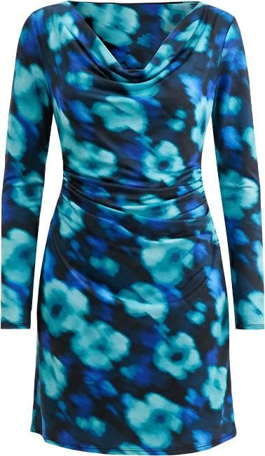 Women's Printed Cowlneck Minidress, Macy's Exclusive