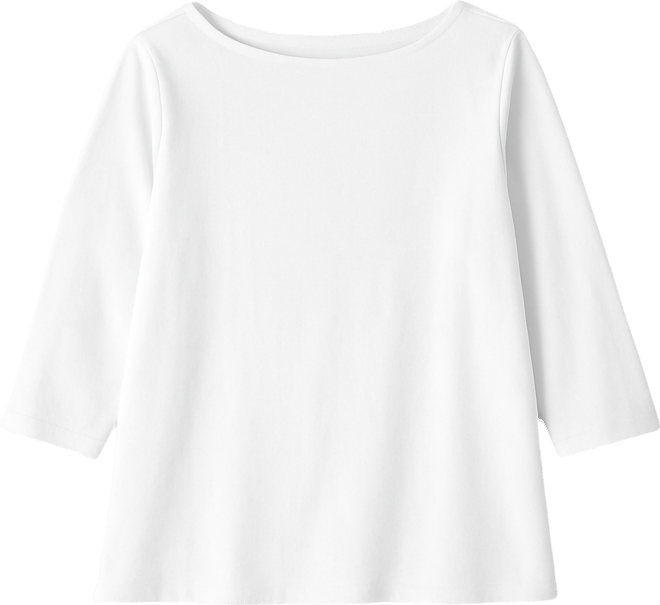 Women's Plus Size With Three-Quarter Sleeves Boatneck Tee