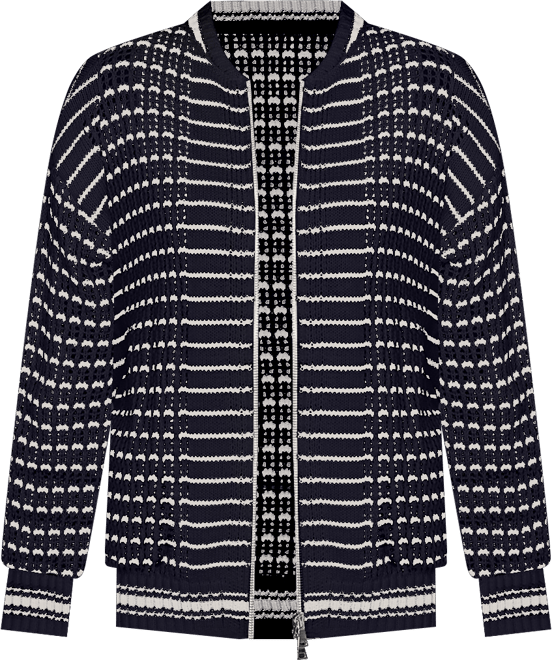 Petite Mesh Stitch Zip Sweater Jacket