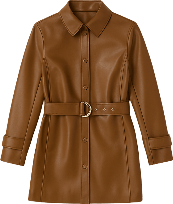 Women's Snap Front Tie Belt Jacket