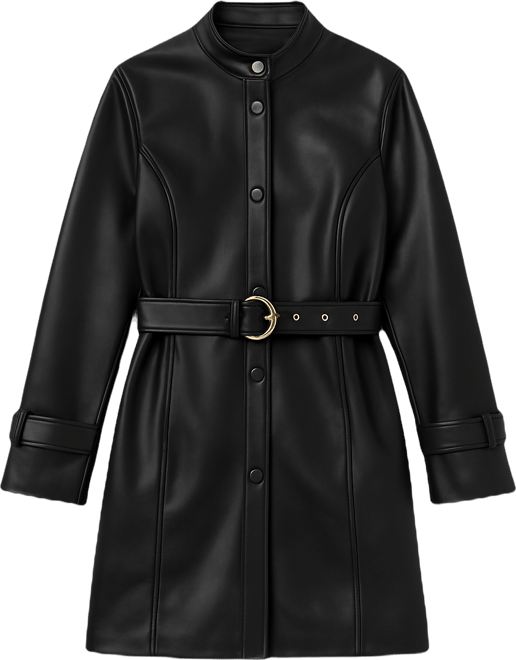 Women's Snap Front Tie Belt Jacket