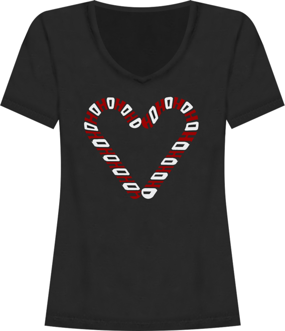 Women's Candy Canes Word Art V-Neck T-Shirt