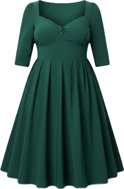 Plus Size Woven Sweetheart Neckline Lamar Swing Dress