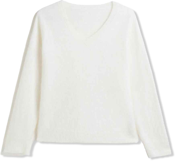Women Brushed Silk Cashmere Crew-Neck Sweater