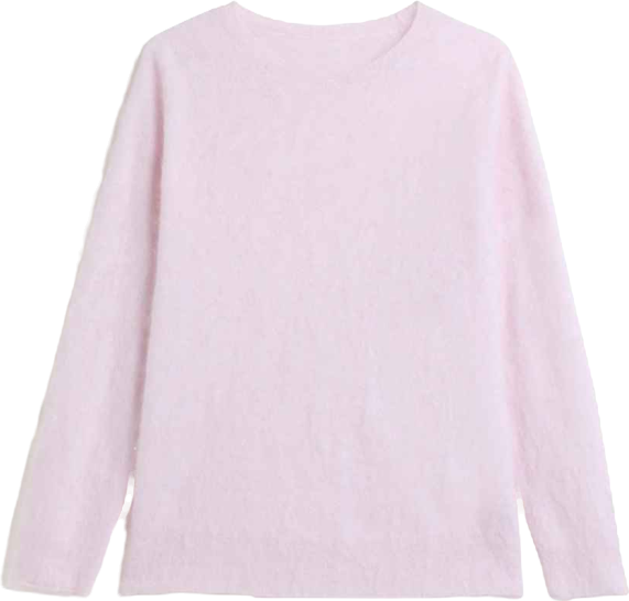 Women Brushed Silk Cashmere Crew-Neck Sweater