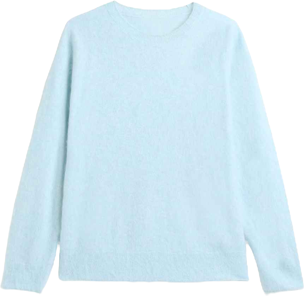 Women Brushed Silk Cashmere Crew-Neck Sweater
