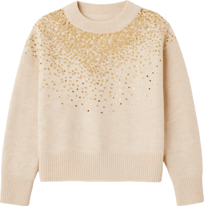 Women's Relaxed Knitted Sequin Sweater