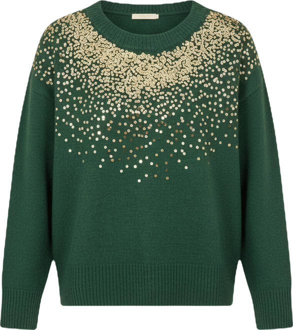 Women's Relaxed Knitted Sequin Sweater