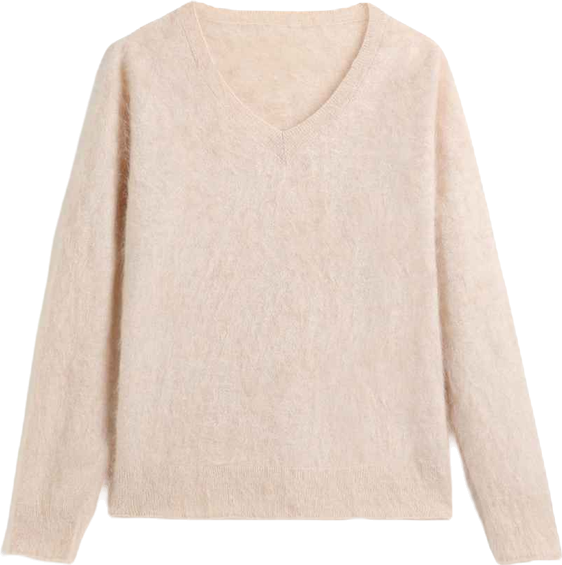 Women's Brushed Silk Cashmere V-Neck Sweater