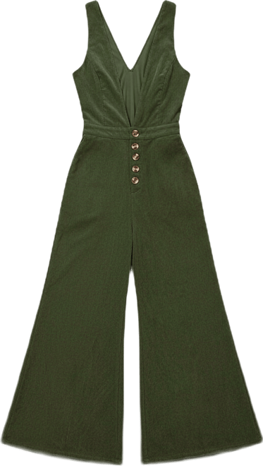 Women's Deep V-Neck Wide Leg Jumpsuit