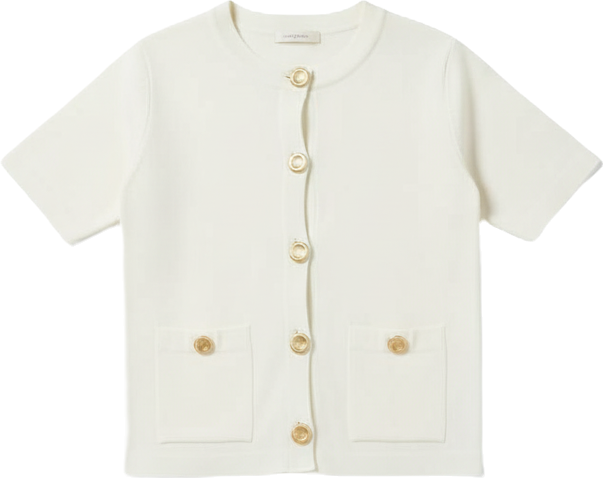 Women's Short Sleeve Button-Up Cardigan