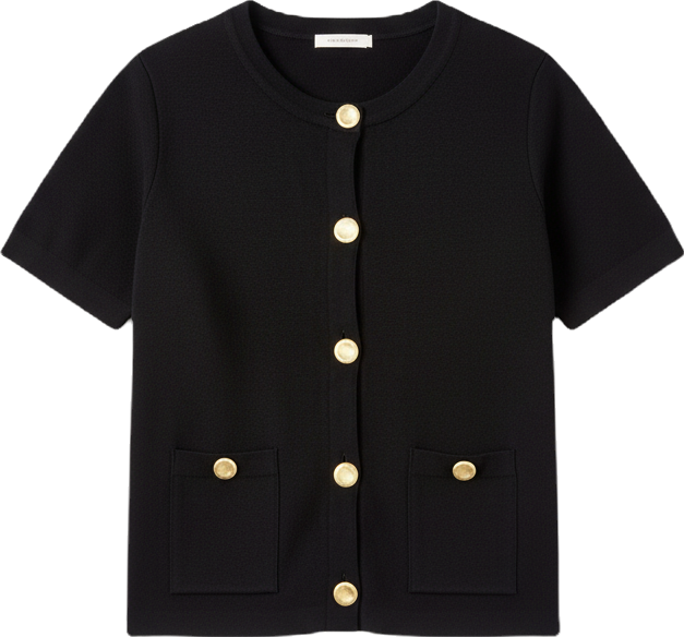 Women's Short Sleeve Button-Up Cardigan