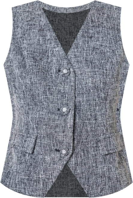 Women's Multi Tweed Buttoned Vest