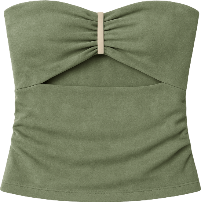 Women's Kalina Cutout Faux Suede Strapless Top