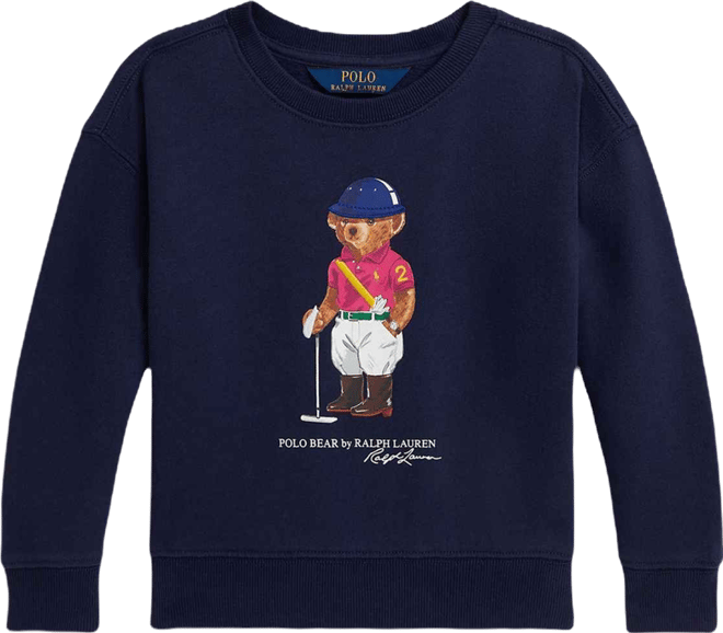 Girls 2T-6X Polo Bear Printed Boxy Sweatshirt