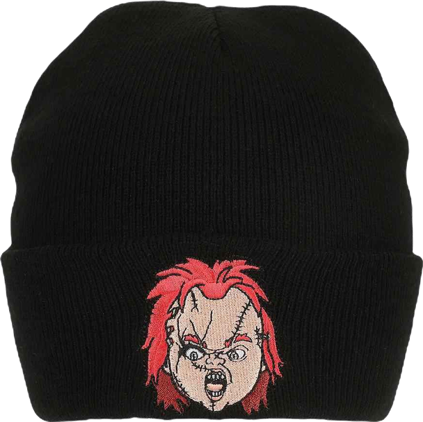 Men's Embroidery Black Acrylic Knit Standard Cuff Beanie