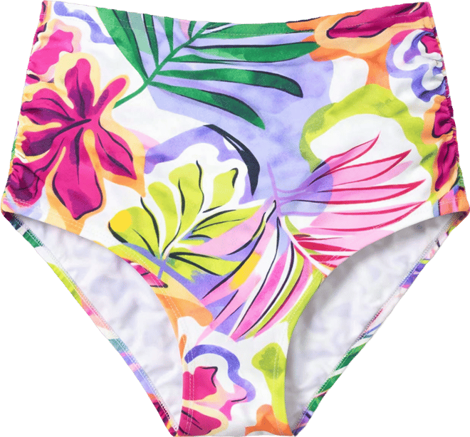 Women's Printed Shirred Swim Bottom
