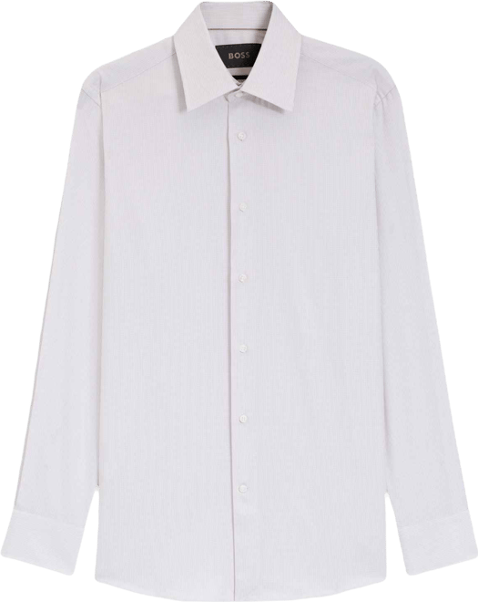 Boss by  Men's Italian-Made Structured Cotton Slim-Fit Dress Shirt