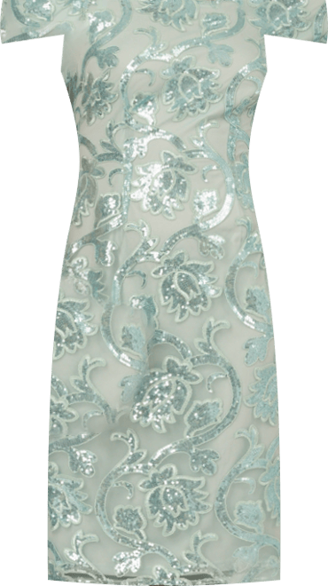 Women's Off-The-Shoulder Sequin Sheath Dress