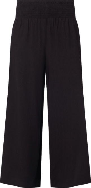 Women's Smocked-Waist Wide-Leg Pull-On Pants