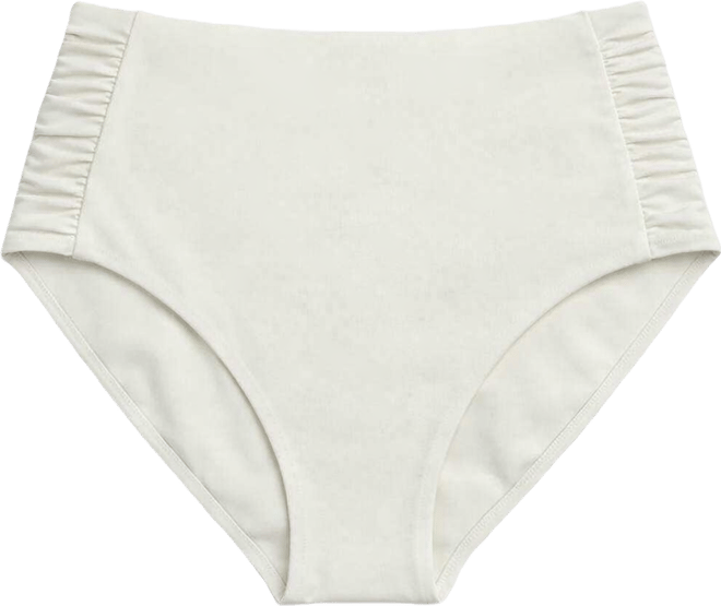 Women's High-Waist Side-Shirred Bikini Bottoms