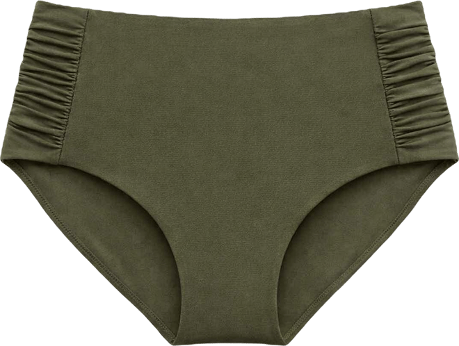 Women's High-Waist Side-Shirred Bikini Bottoms