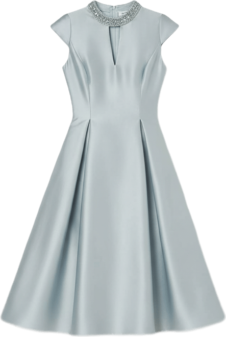 Women's Keyhole Mikado Midi Dress