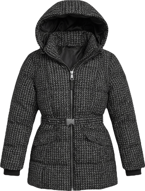 Women's Belted Hooded Puffer Coat