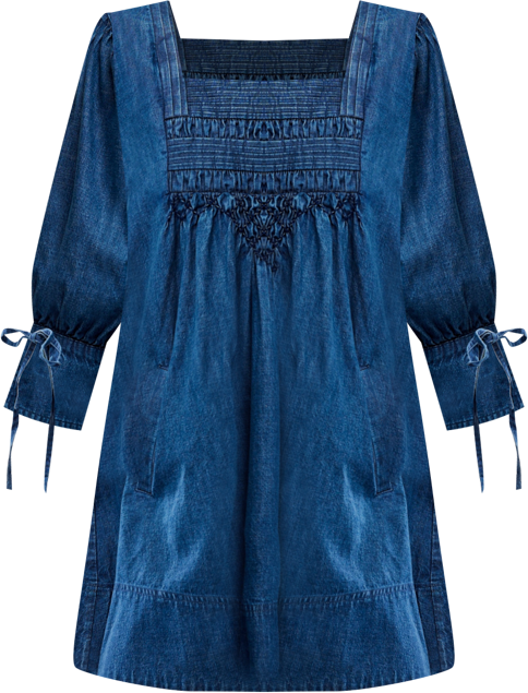 free people sonora denim mini dress Free People - Sonora Denim Mini Dress