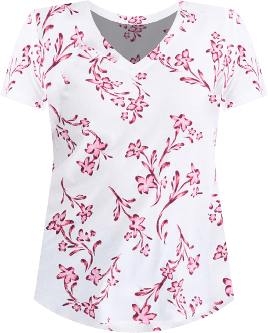 . Women's Printed Short-Sleeve V-Neck T-Shirt, Macy's Exclusive
