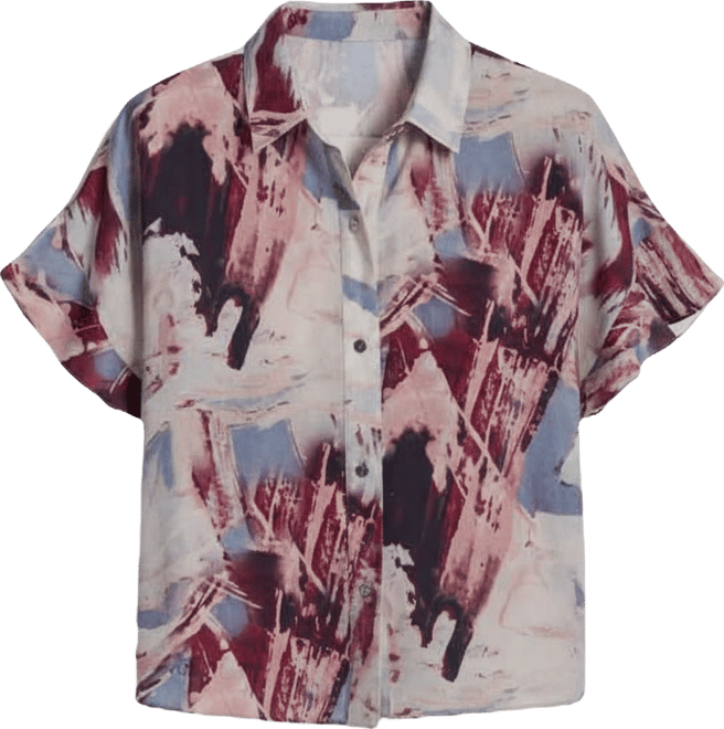 Women's Short-Sleeve Button-Front Shirt