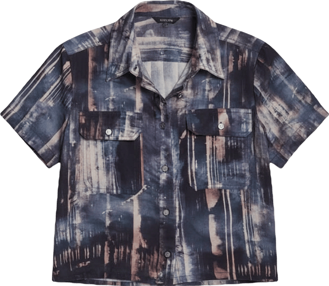 Women's Printed Camp Short Sleeve Shirt