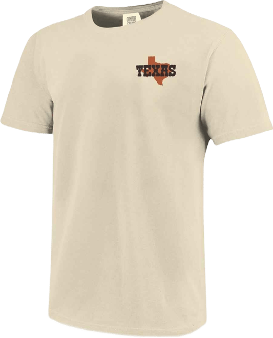 Men's and Women's Natural Texas Longhorns Hyper Local Stadium Mascot Skyline T-Shirt