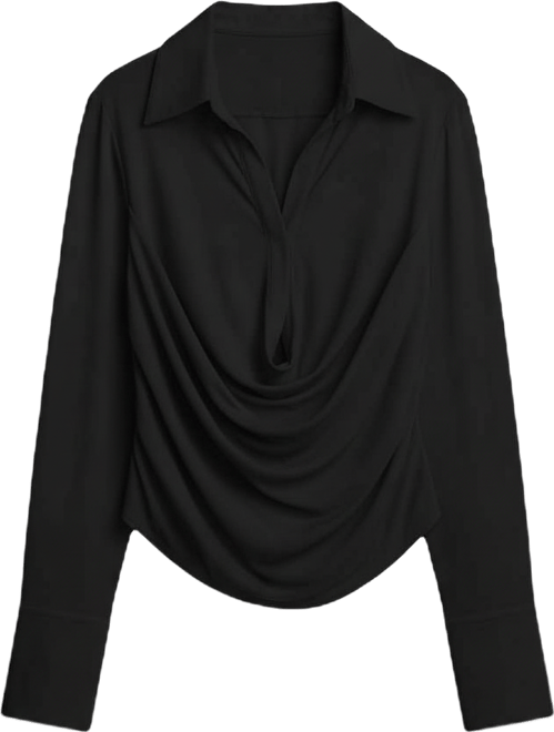 Women's Drape Front Pull-On Shirt
