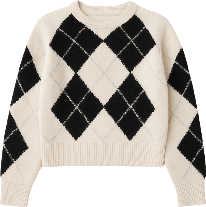 (取寄) ヴィンスカムート レディース アーガイル クルー ネック Vince Camuto women Argyle Crew Neck Light Oatmeal Heather Vince Camuto Women's Crewneck Argyle Long-Sleeve Sweater - Macy's