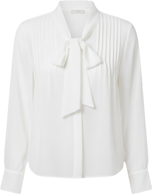 Women's Front Tie And Pintuck Long-Sleeve Top