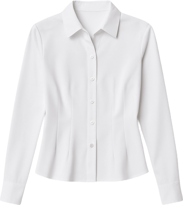 Women's Pleated Button-Up Blouse