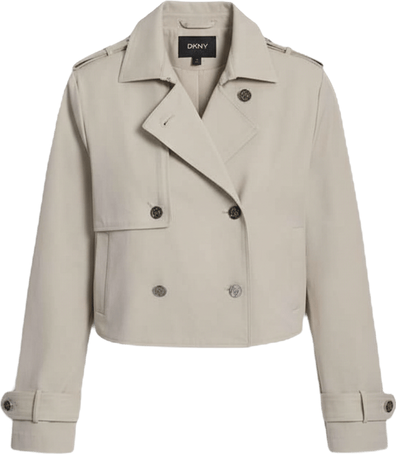 Women's Long-Sleeve Cropped Trench Coat