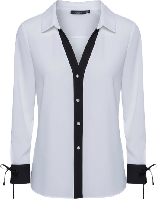 Women's Contrast Collared Top