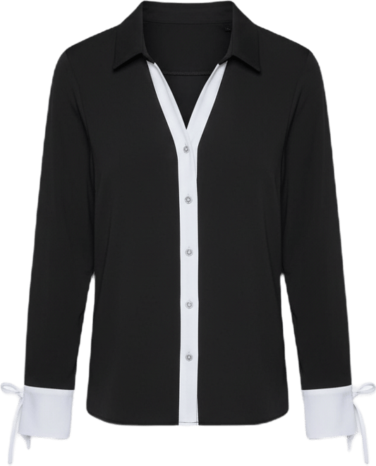 Women's Contrast Collared Top