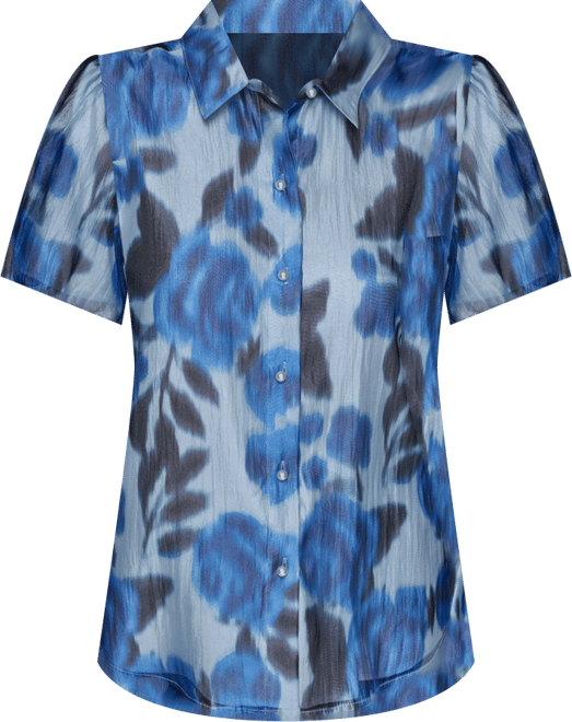 Women's Organza Collared Top