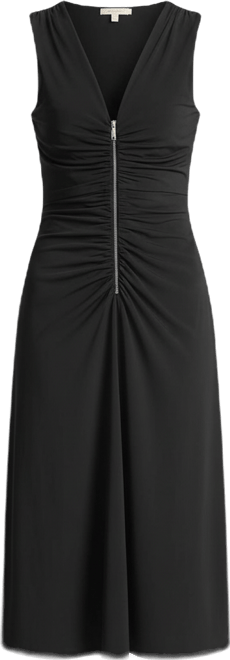 Michael  Women's Sleeveless Center Front Zipper Midi Dress